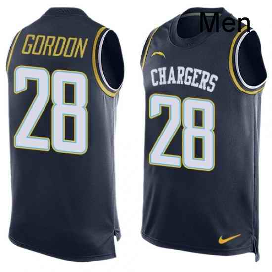 Men Nike Los Angeles Chargers 28 Melvin Gordon Limited Navy Blue Player Name Number Tank Top NFL Jersey